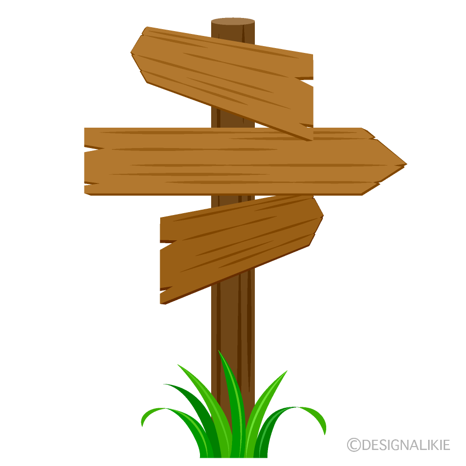 Wood Signpost with Grass