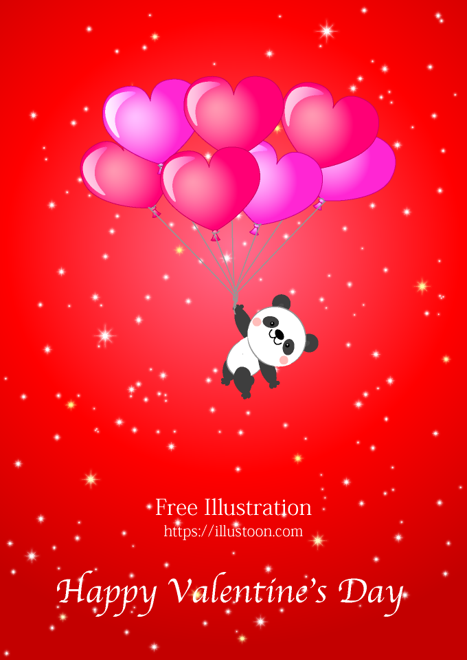 Panda Flying Valentines Day