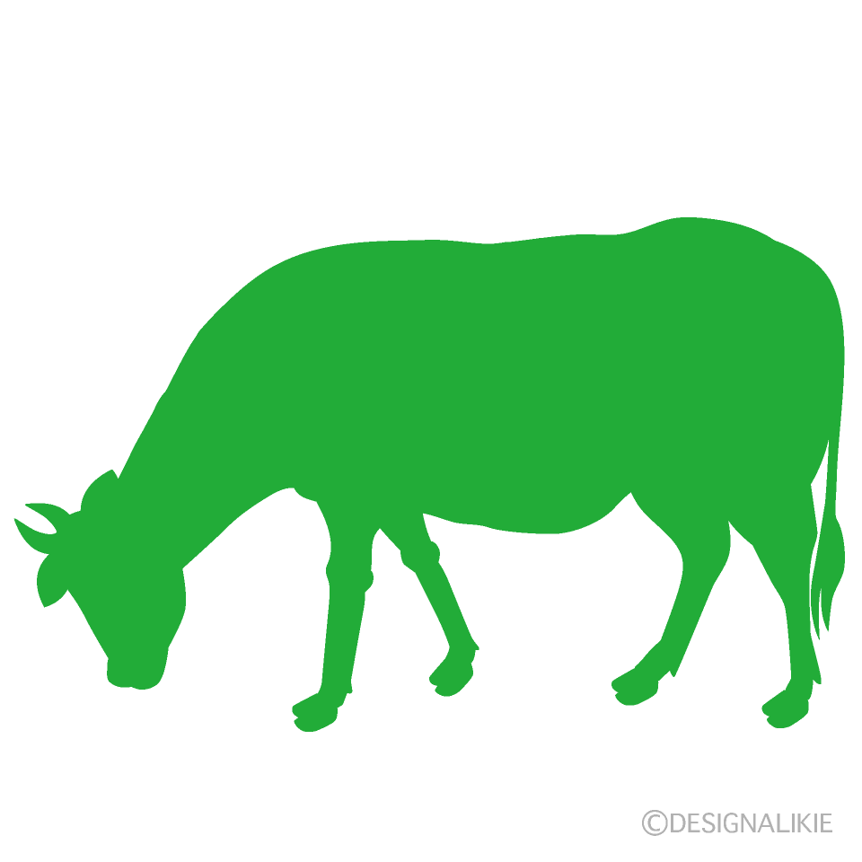 Cow Eating Green Silhouette