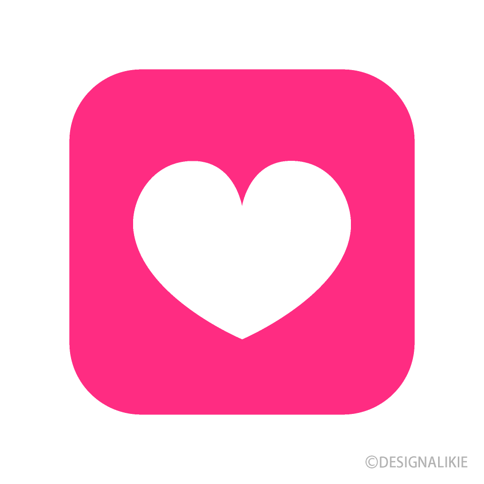 Pink Heart Rounded Square