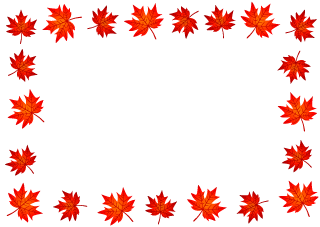 Red Autumn Leaves Border