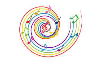Colorful Music Score with Whirlpool