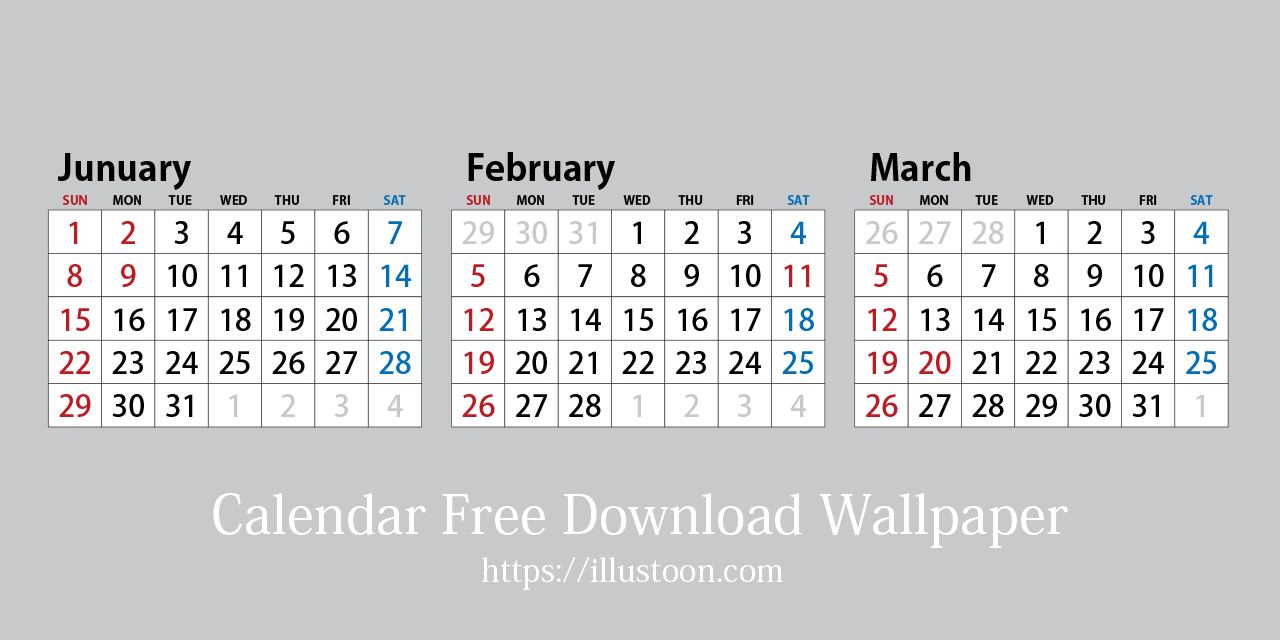 Free 2023 Calendar image for printing and desktop wallpaper｜Illustoon