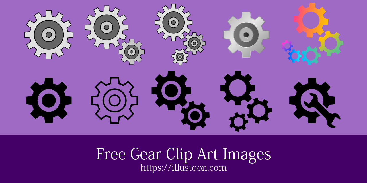 colorful gear clip art