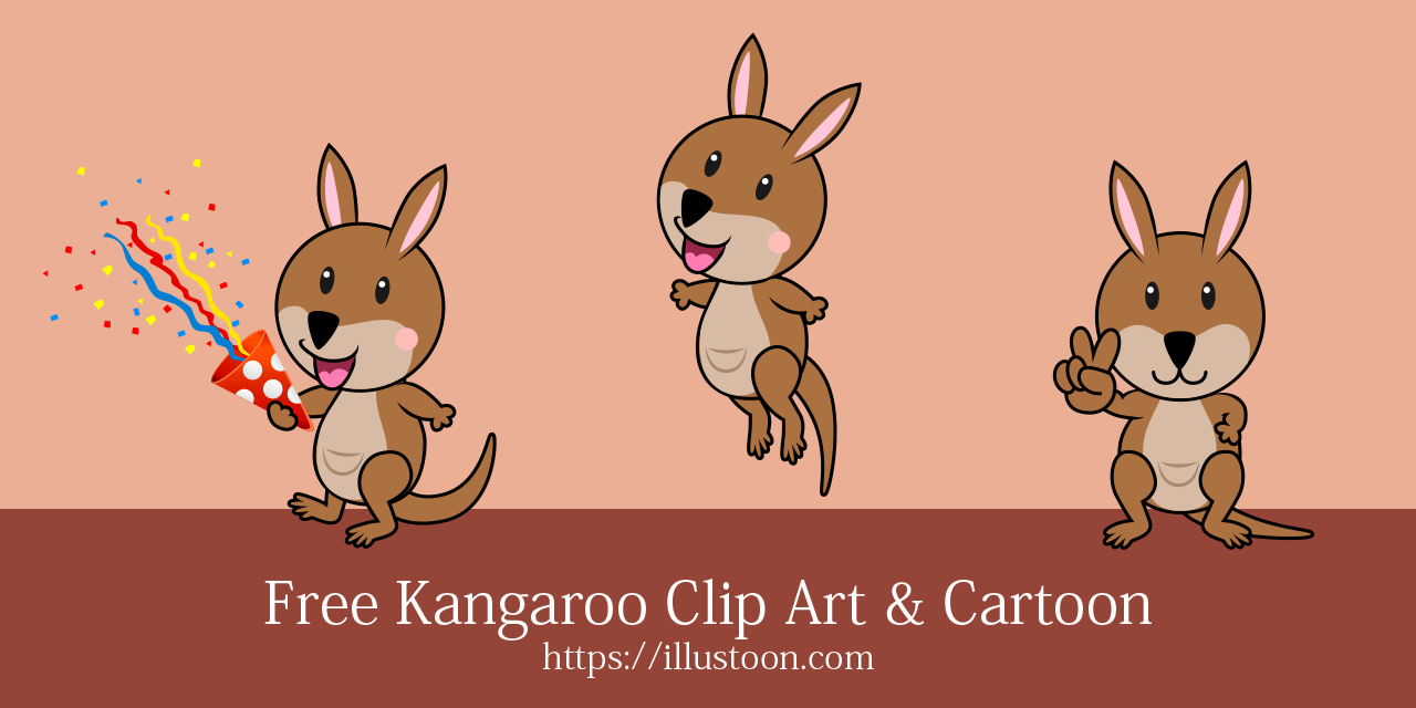 Free Kangaroo Clip Art & Cartoon｜Illustoon