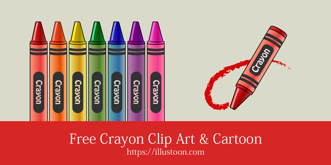 Free Crayon Clip Art & Cartoon｜Illustoon