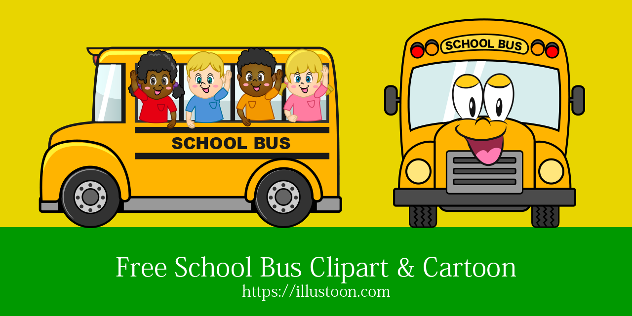 Free School Bus Clipart & Cartoon｜Illustoon