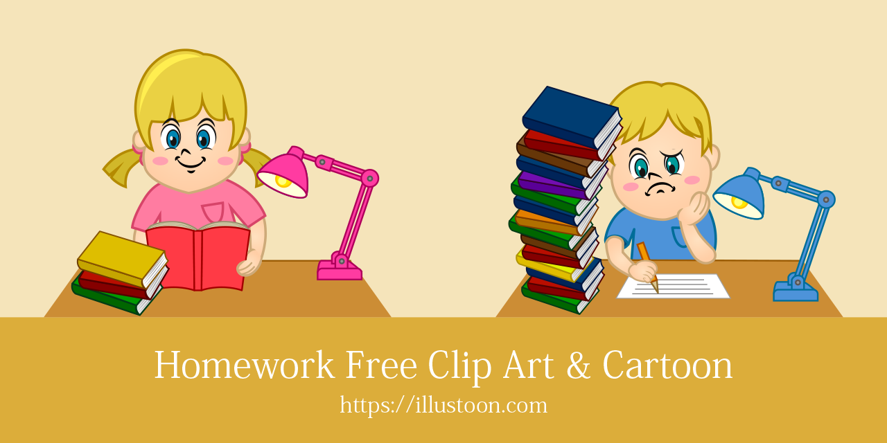 Homework Free Clip Art & Cartoon｜Illustoon