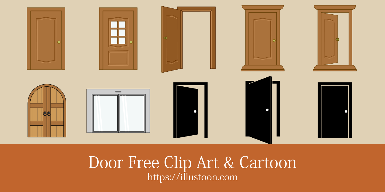 Door Free Clip Art & Cartoon｜Illustoon