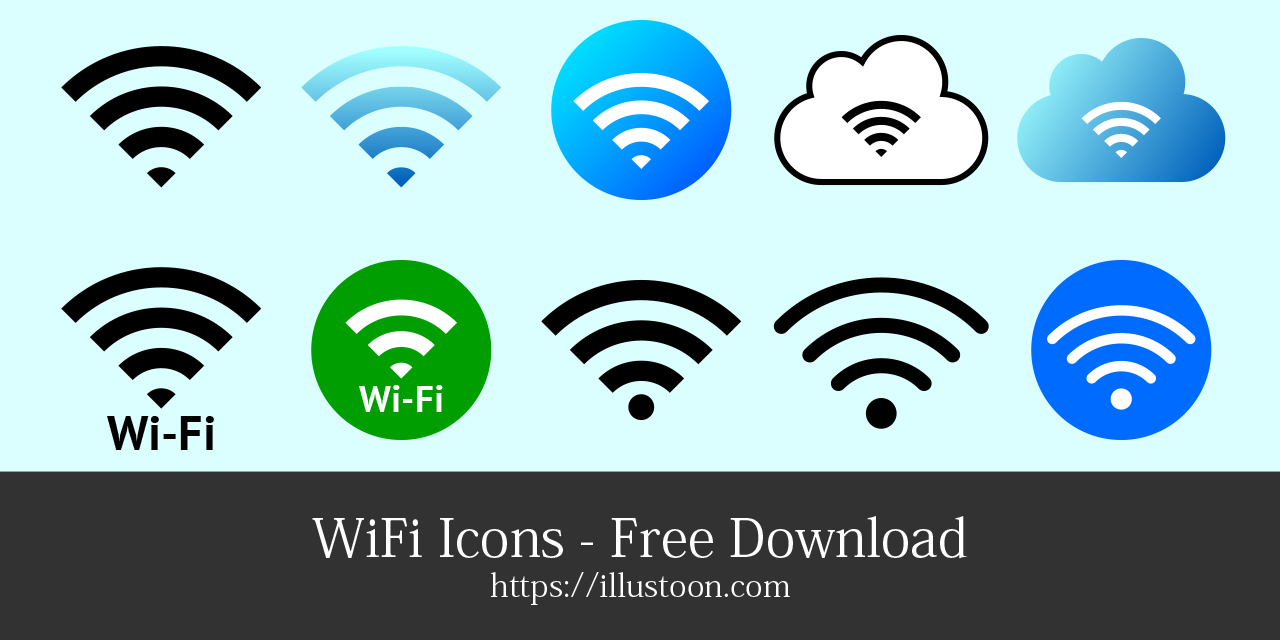 Imágenes gratis de iconos de dibujos animados de WiFi