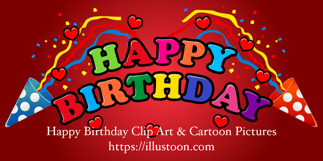 Tarjeta de feliz cumpleaños e imágenes de dibujos animados