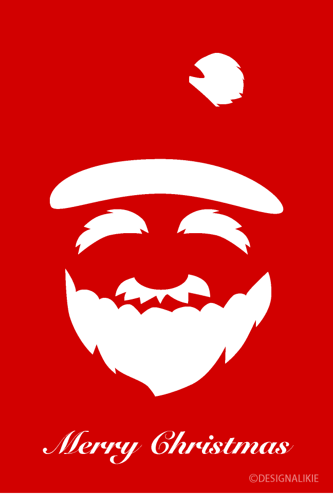 Santa Claus face silhouette Christmas