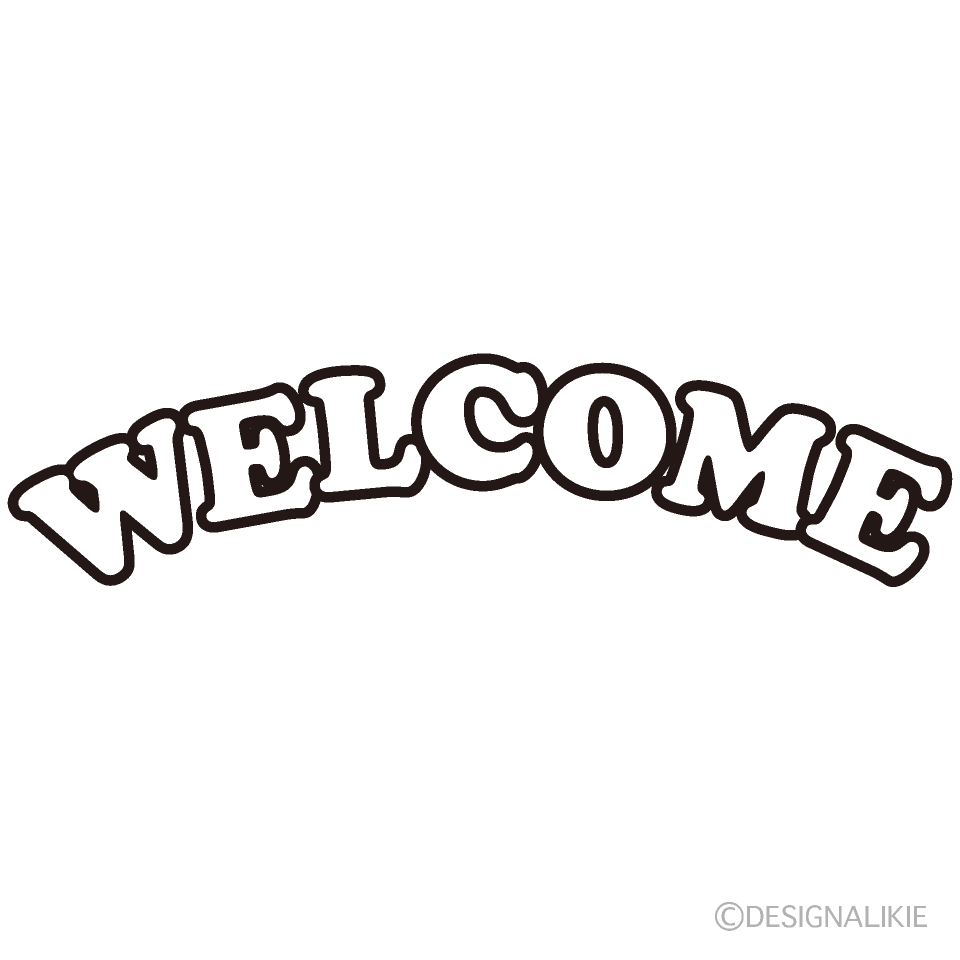 White WELCOME Clip Art Free PNG Image Illustoon