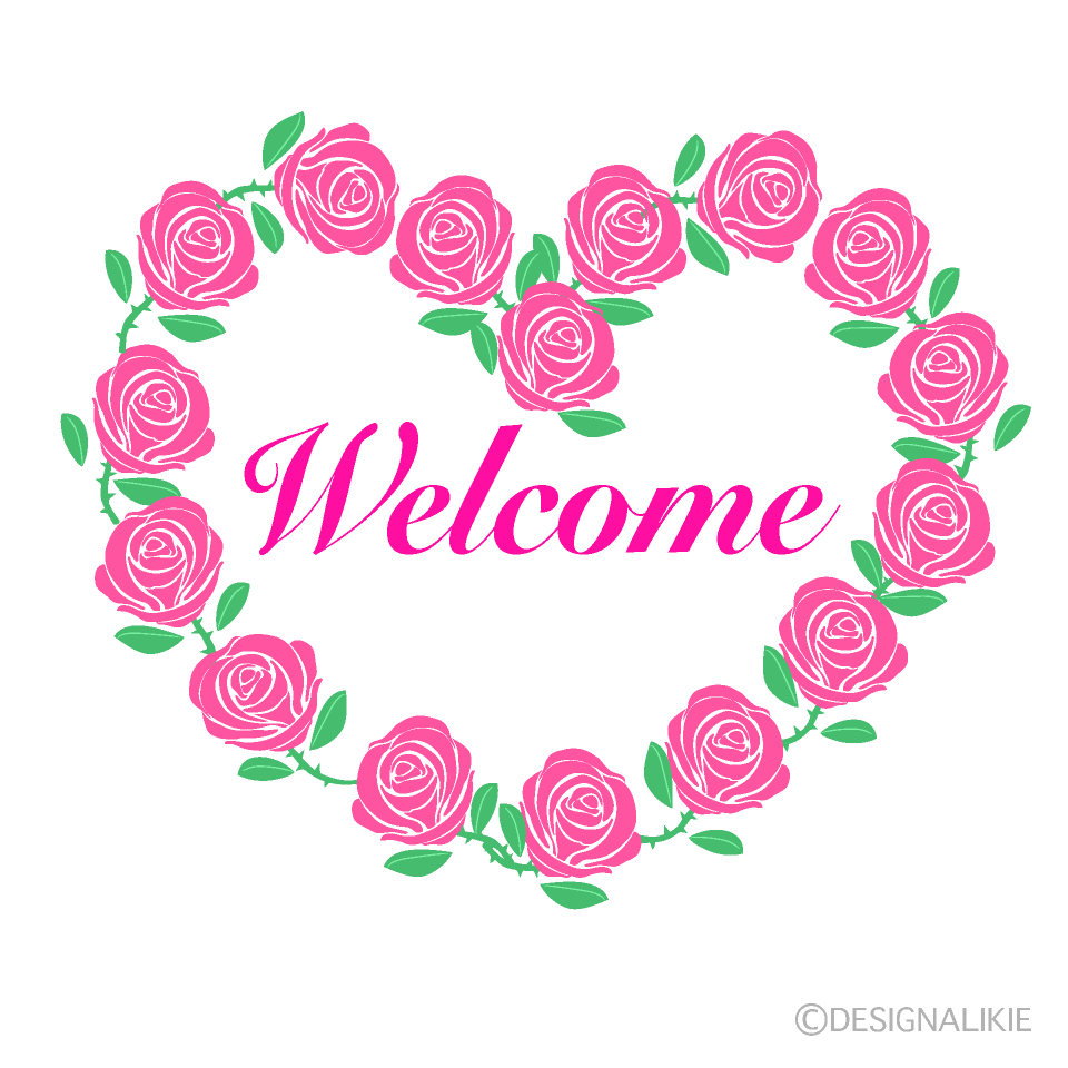 Pink Rose Heart Welcome