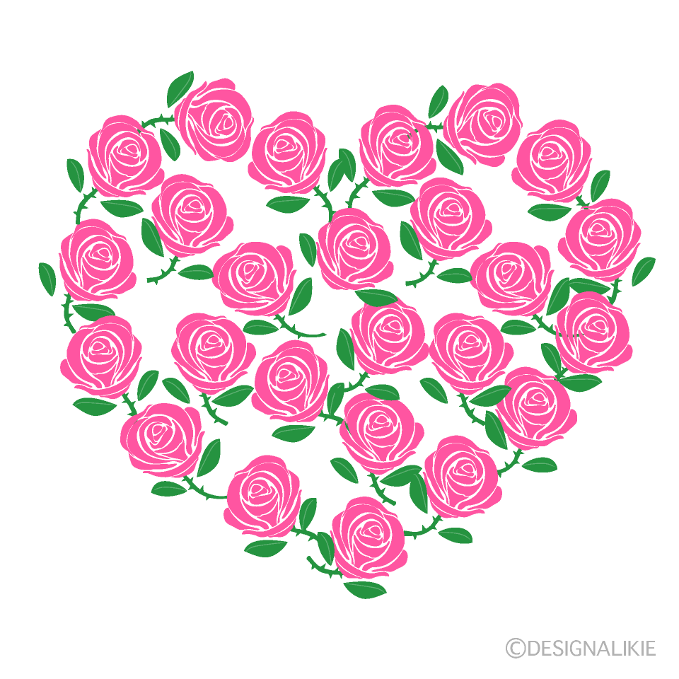 Pink Rose Heart Wreath