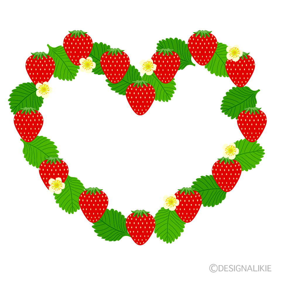 Strawberry and Leaf Heart Wreath