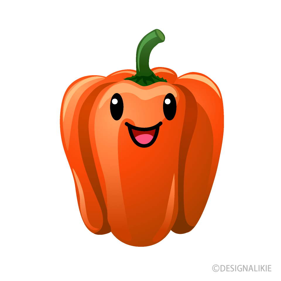 Orange Bell Pepper Character