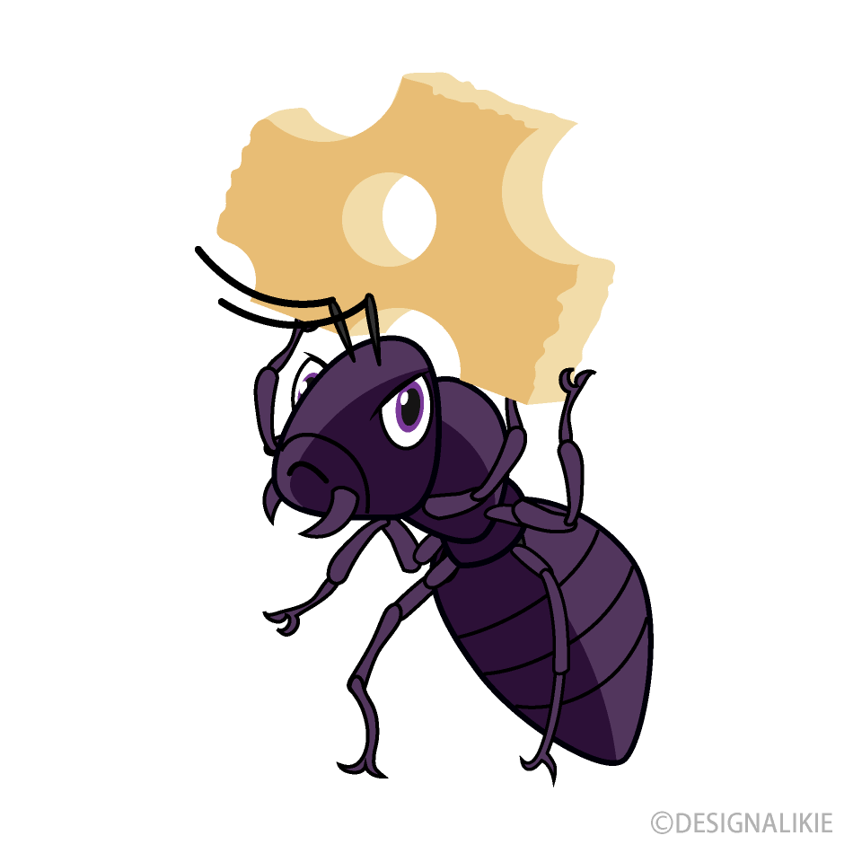 Ant Carrying Food Cartoon Free PNG Image｜Illustoon
