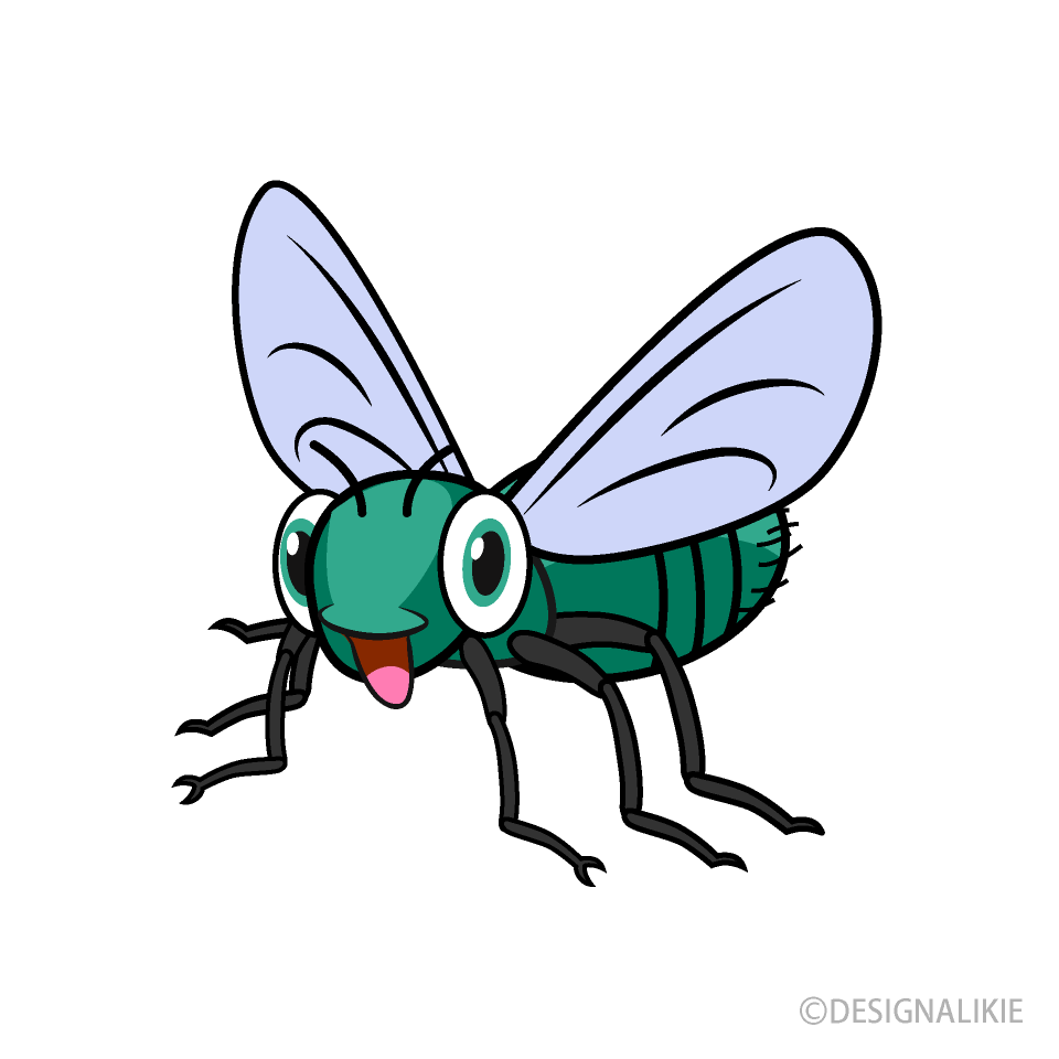 Smiling Green Fly Cartoon Free PNG Image｜Illustoon