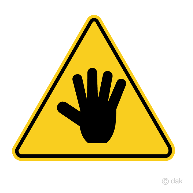 yellow stop sign with hand