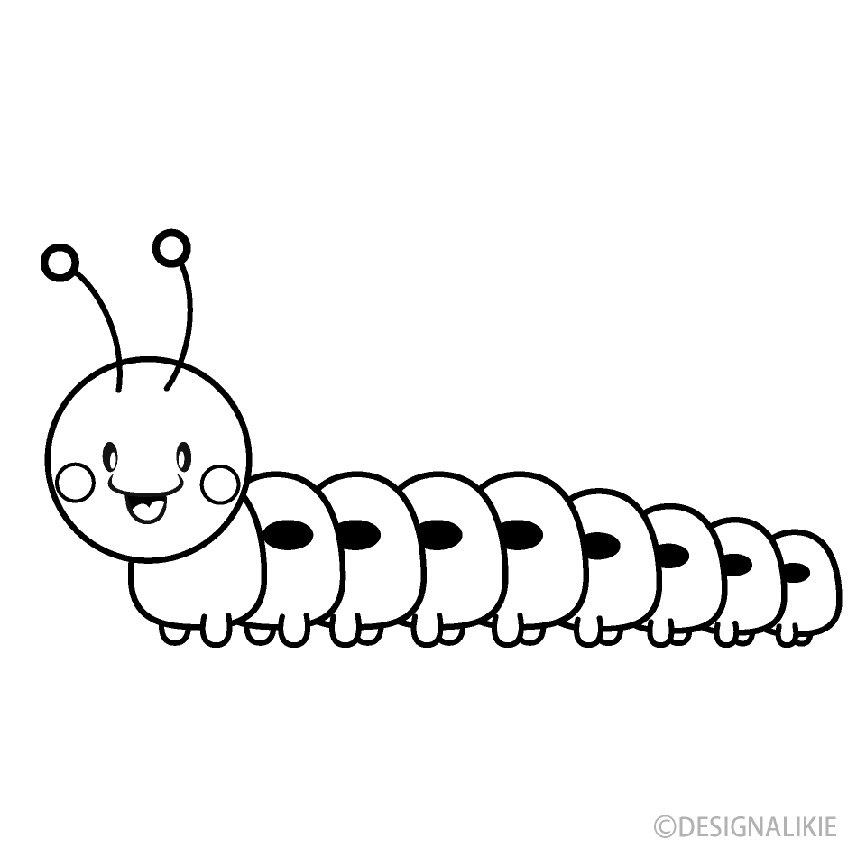 cute caterpillar clip art black and white