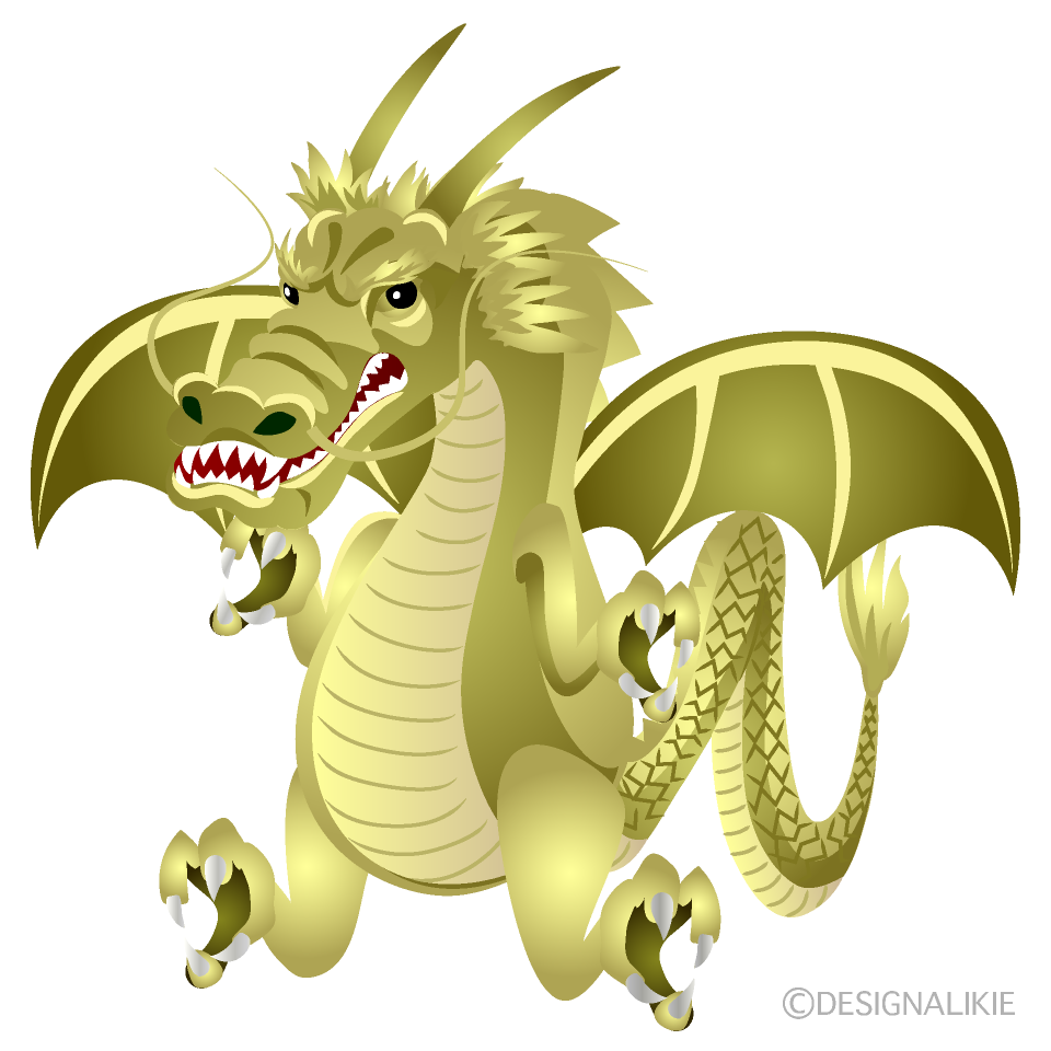 Golden Dragon Clip Art Free PNG Image｜Illustoon