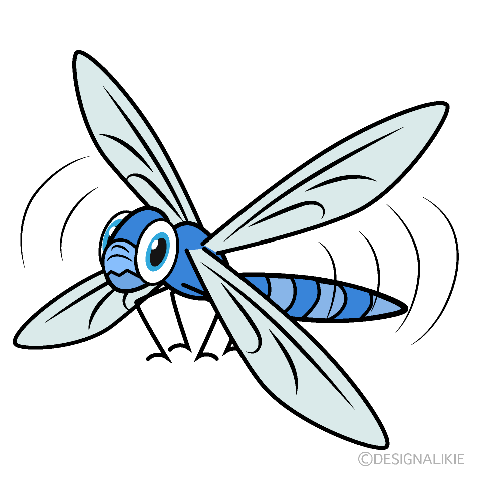 Flying Dragonfly Cartoon Free PNG Image｜Illustoon