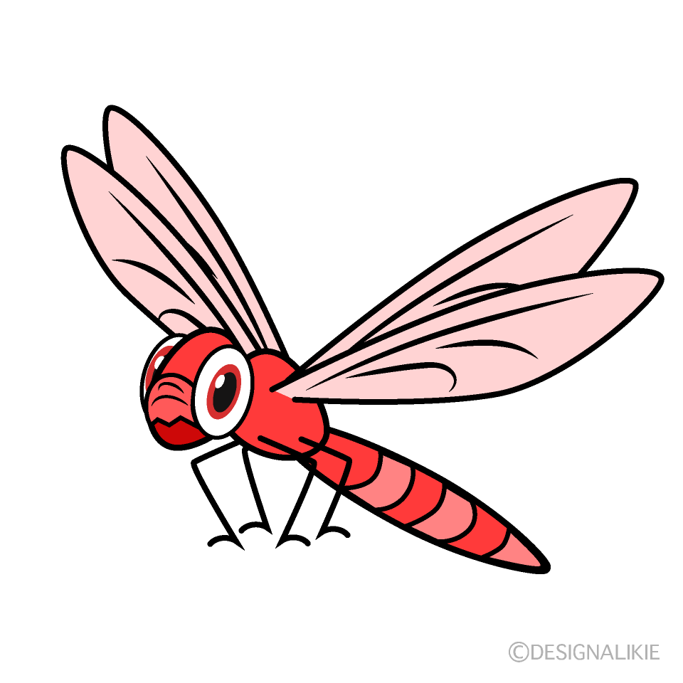 Red Dragonfly Cartoon Free PNG Image｜Illustoon