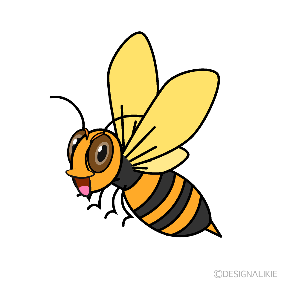 Smiling Wasp Cartoon Free PNG Image｜Illustoon