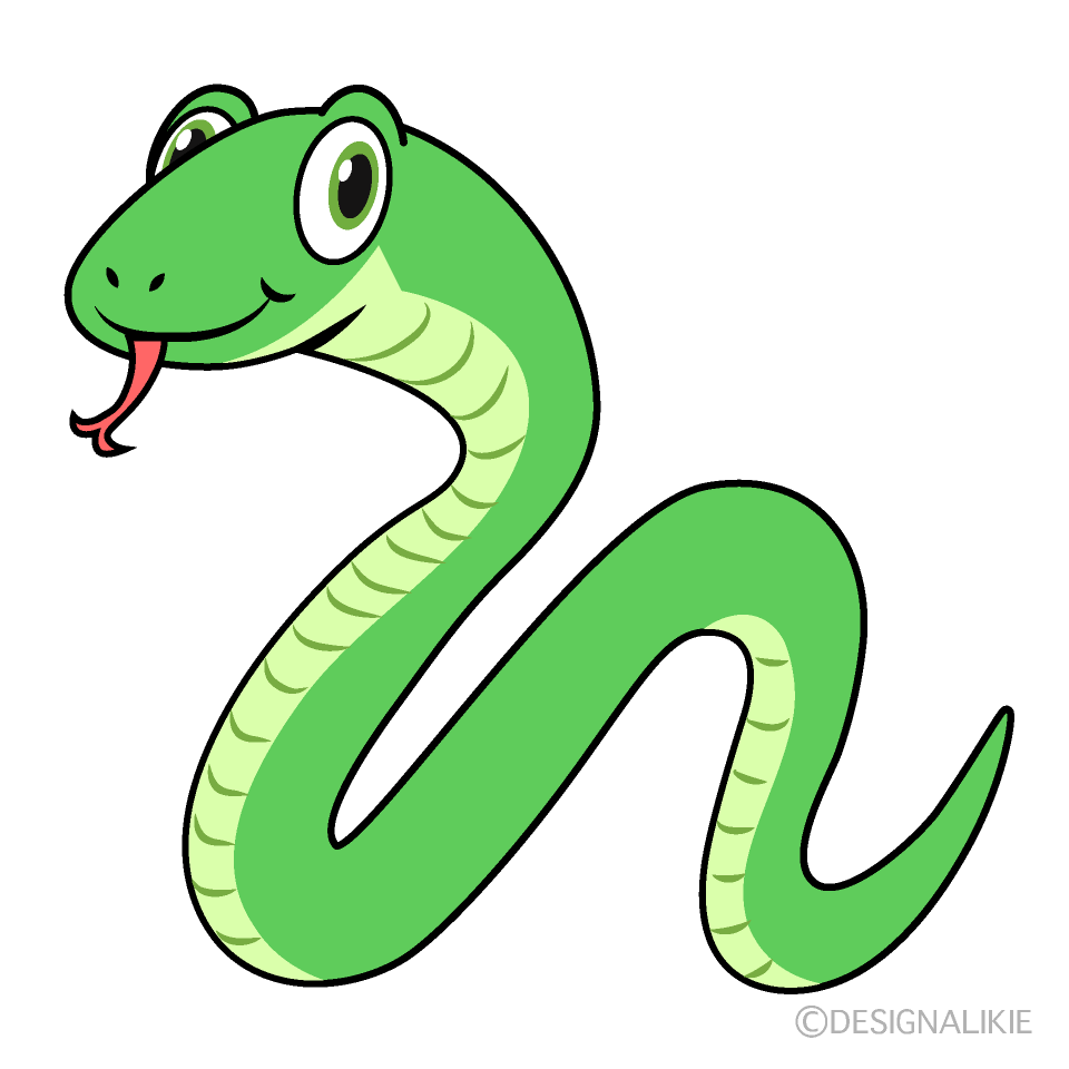 Green Snake Cartoon Free PNG Image｜Illustoon