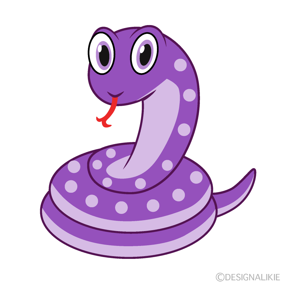 Coiled Cute Purple Snake
