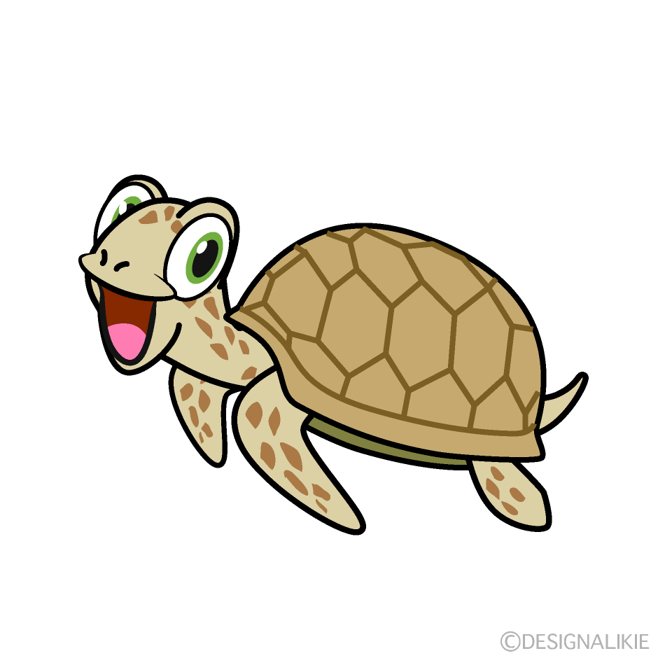 Amazing Sea Turtle Cartoon Free PNG Image｜Illustoon