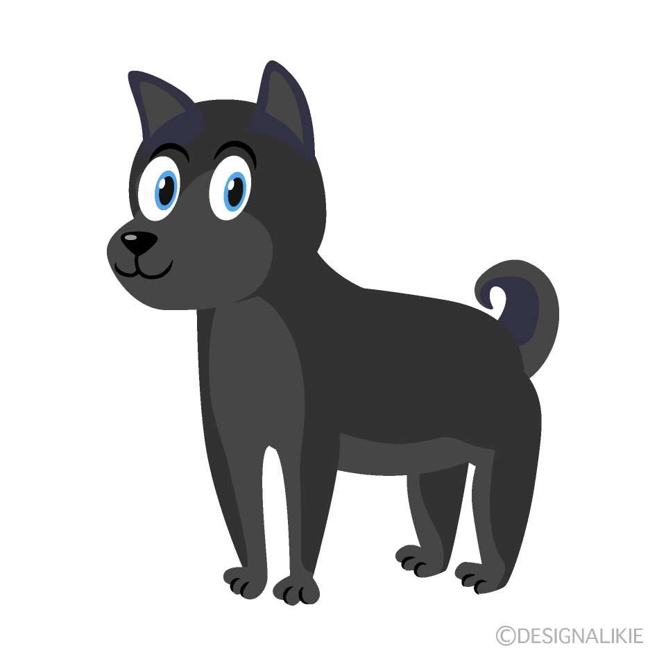 Black Dog Cartoon Free PNG Image｜Illustoon