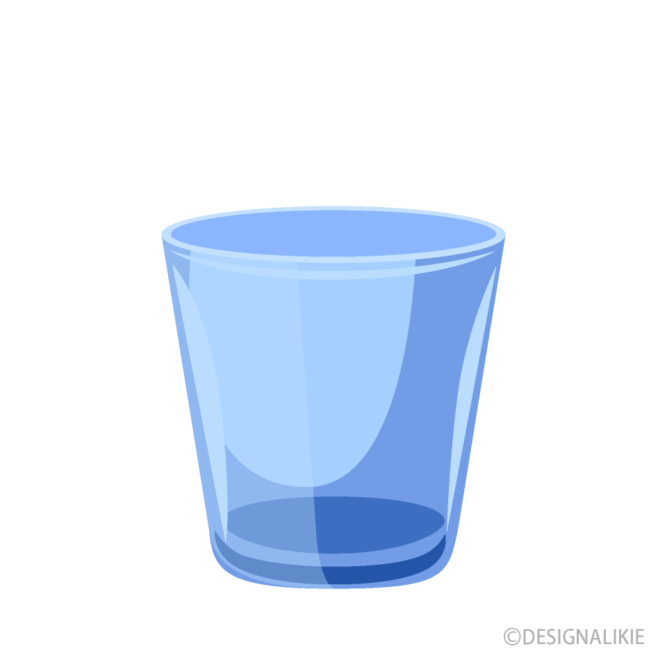 Short Blue Glass Cup