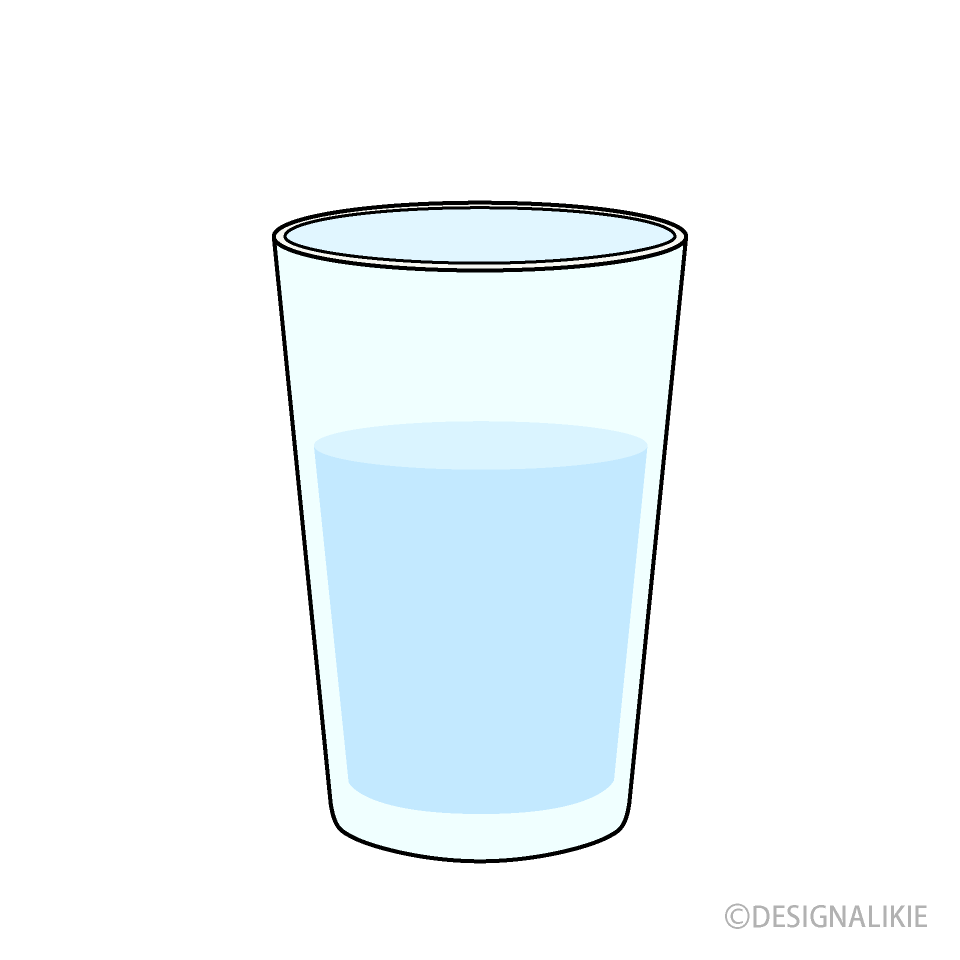 Glass Cup with Water Clip Art Free PNG Image｜Illustoon