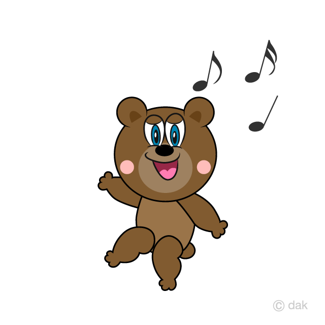 Dancing Bear Cartoon Free PNG Image｜Illustoon