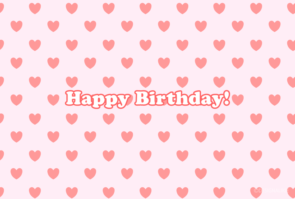Pink Heart Pattern Happy Birthday