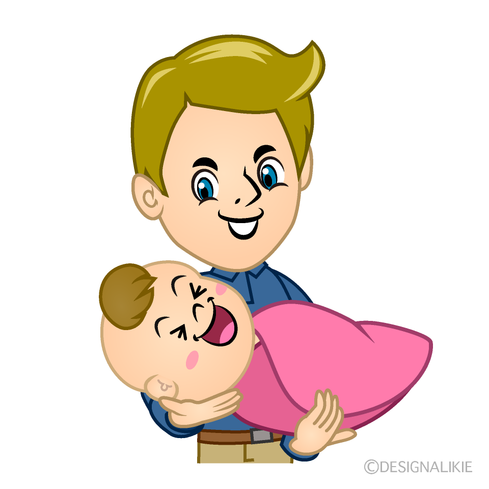 Father Holding Laughing Baby