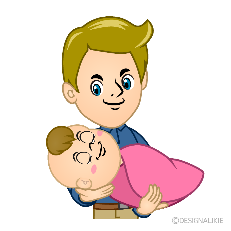 Father Holding Sleeping Baby