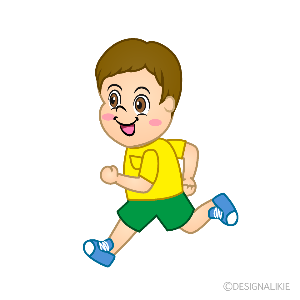 Boy Running Cartoon Free PNG Image｜Illustoon