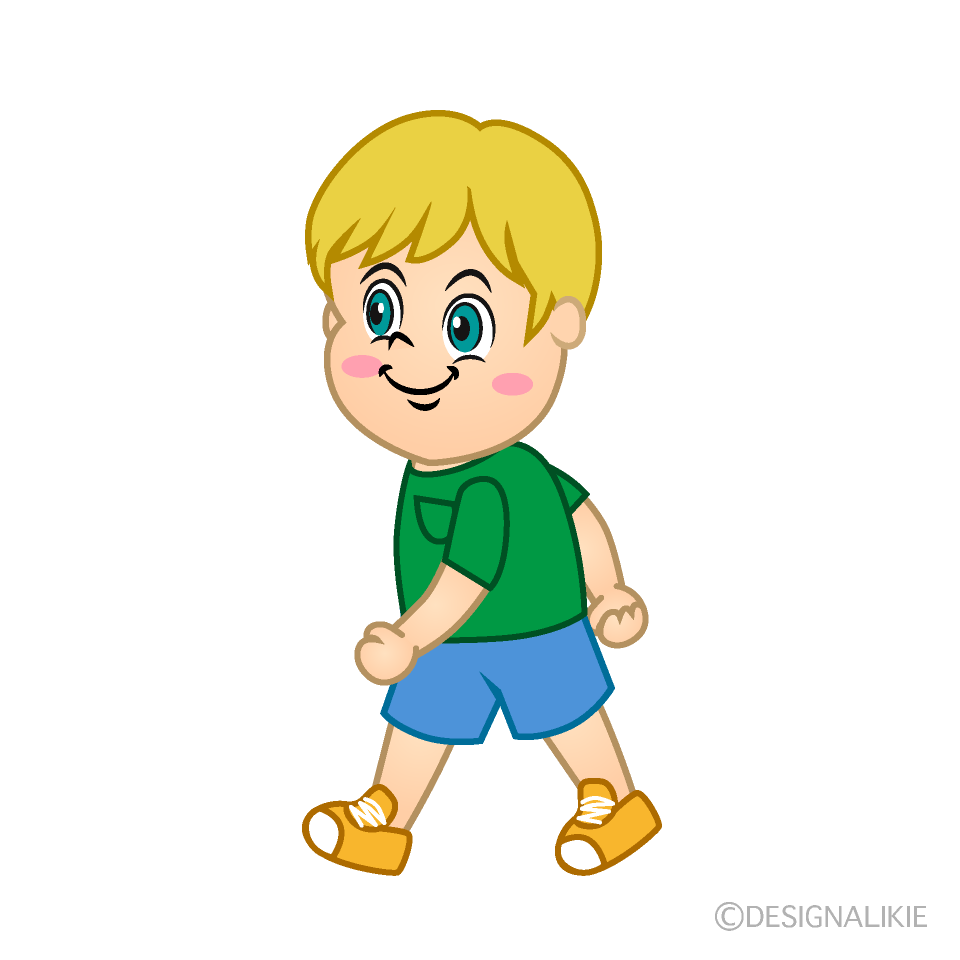 Walking Boy Cartoon Free PNG Image｜Illustoon