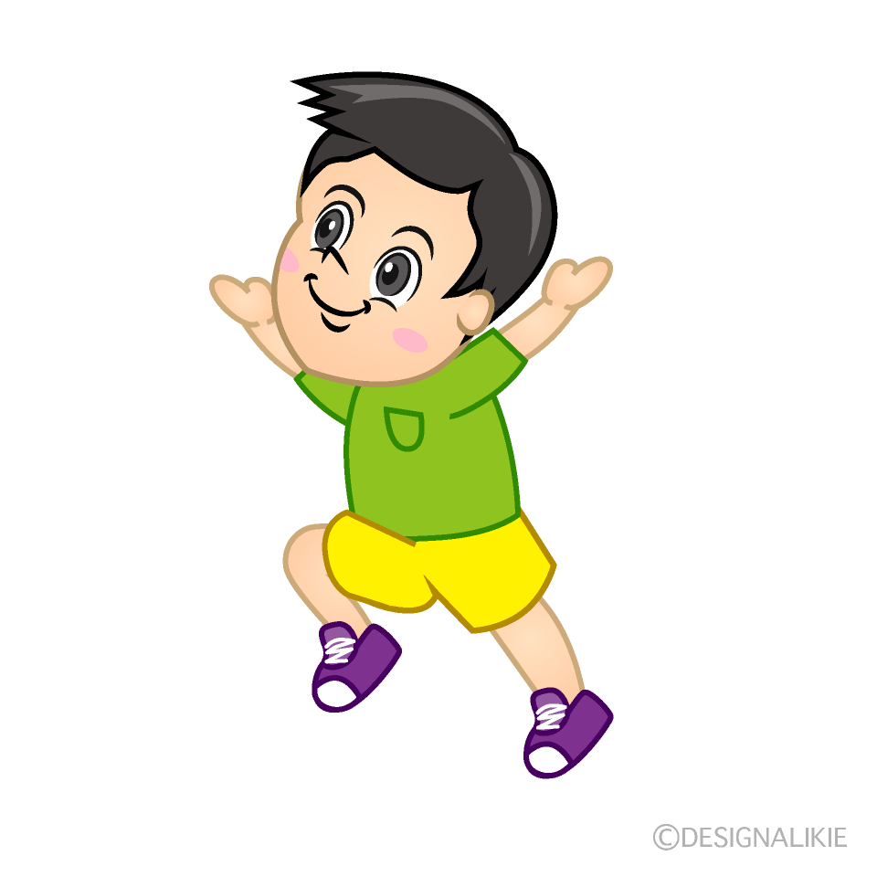 Boy Running and Jumping