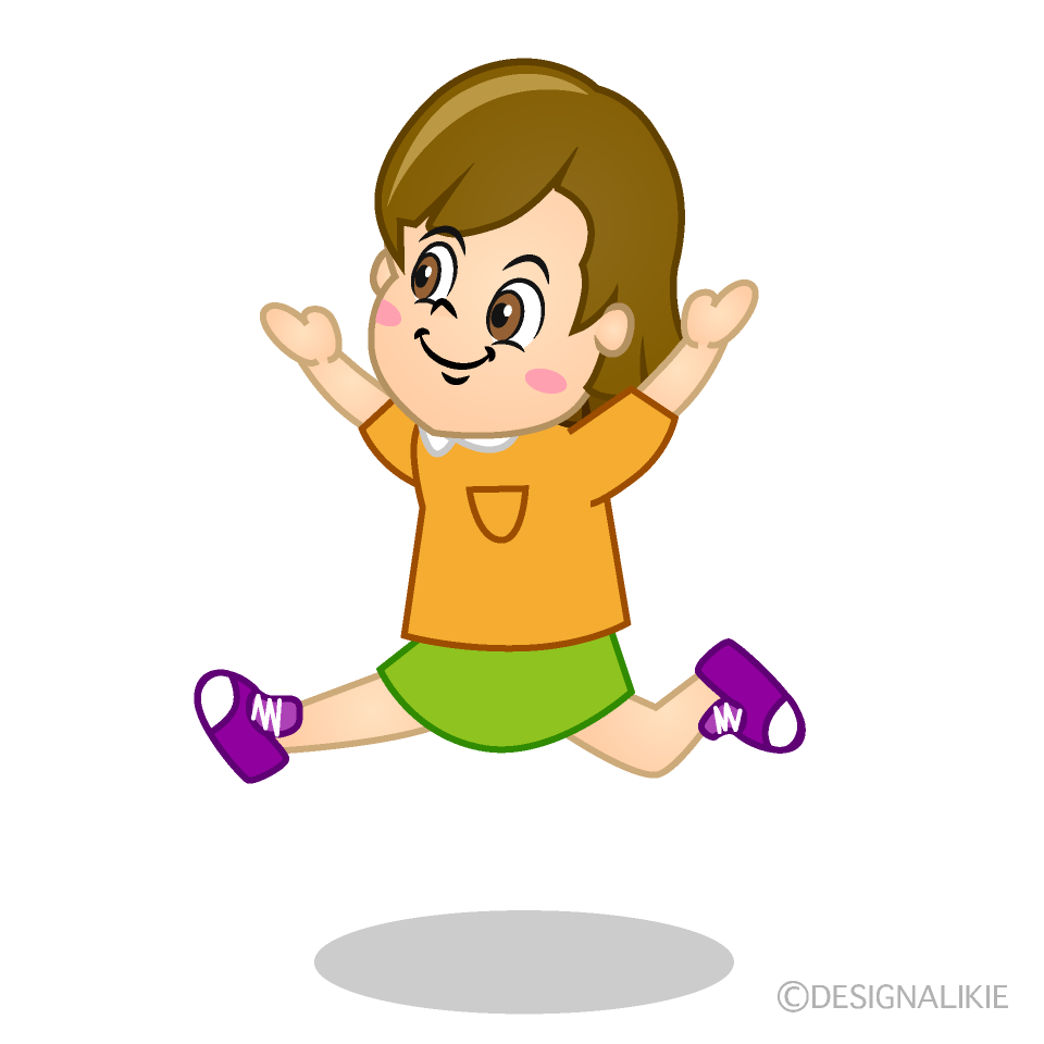 Girl Running and Jumping