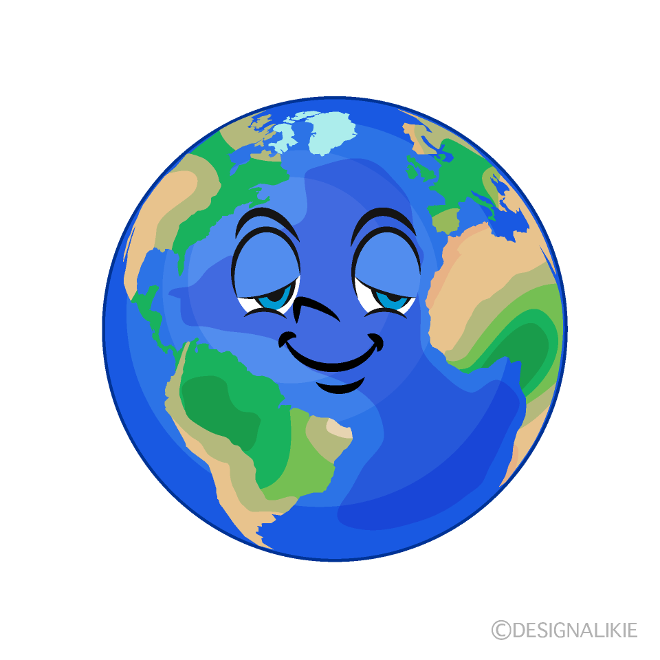 Relaxing Earth Cartoon Free PNG Image｜Illustoon