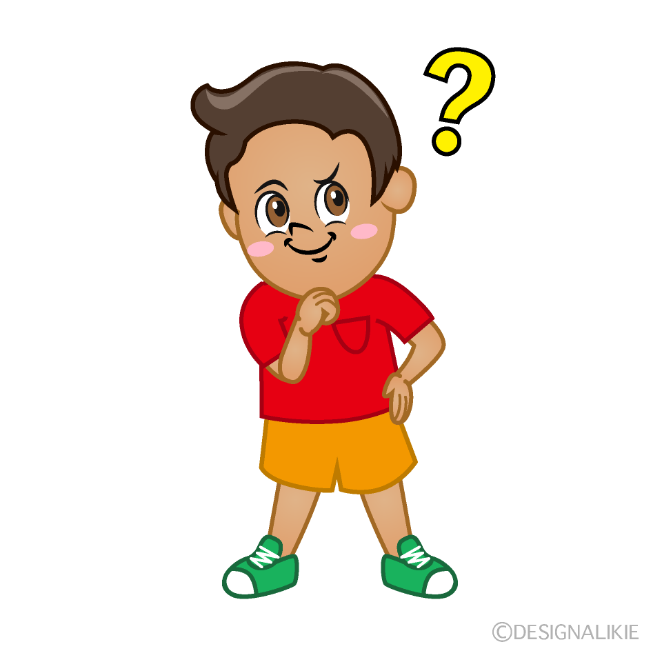 Thinking Boy Cartoon Free PNG Image｜Illustoon