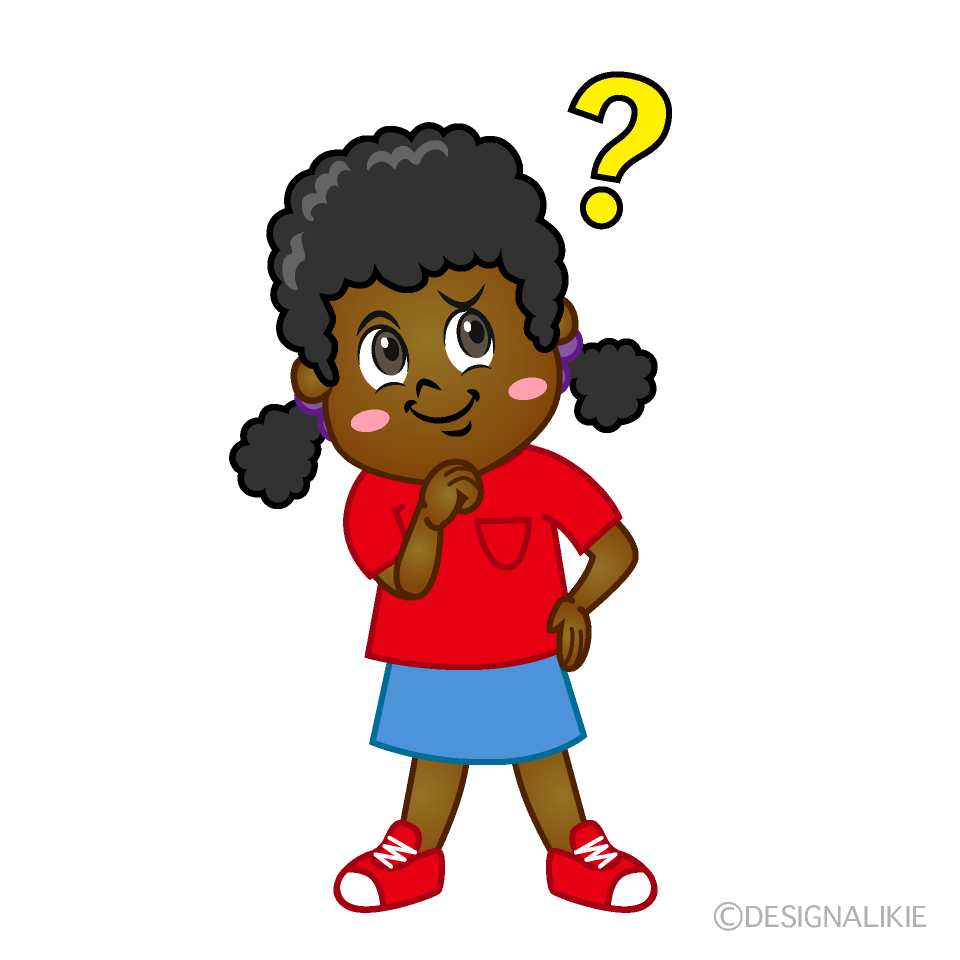Thinking Girl Cartoon Free PNG Image｜Illustoon