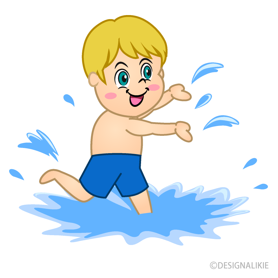 Niño Jugando en el Agua