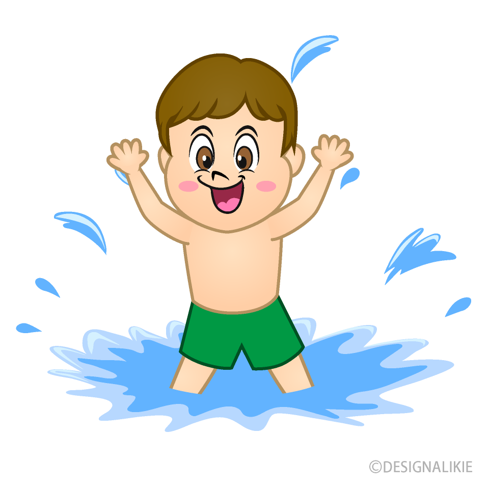 Boy Playing in Water