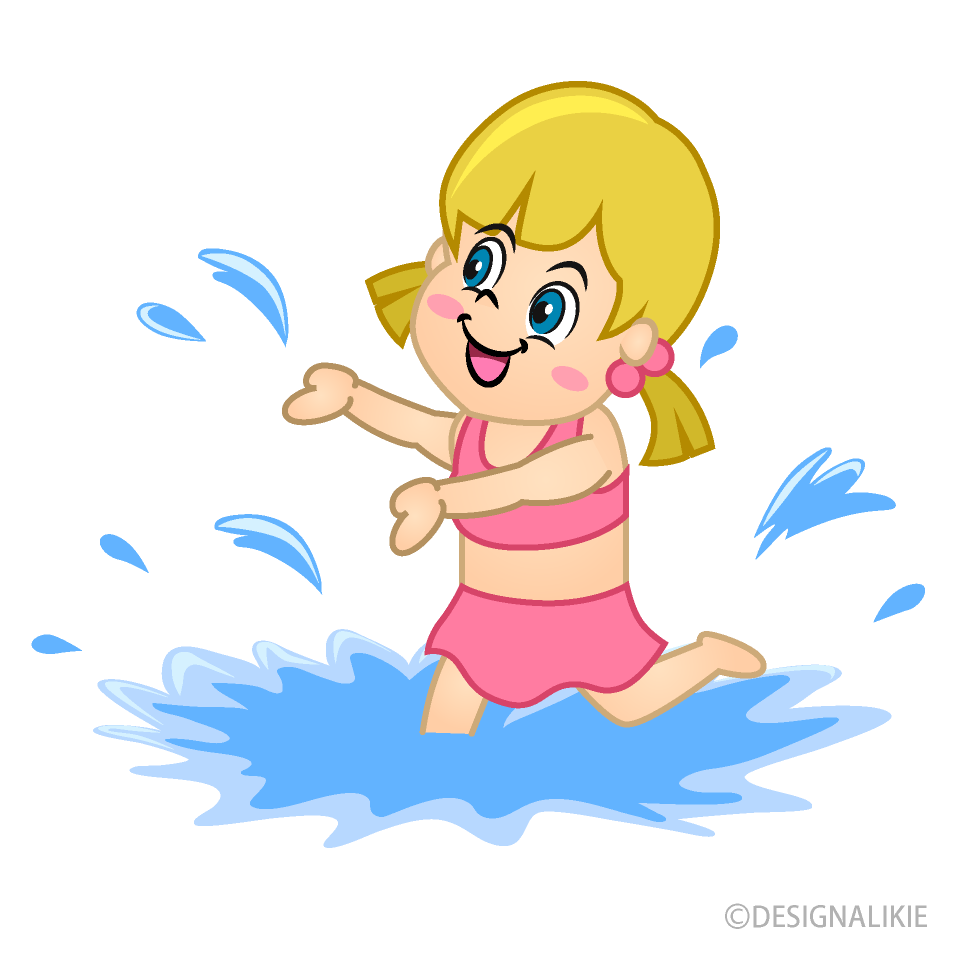 Girl Playing in Water