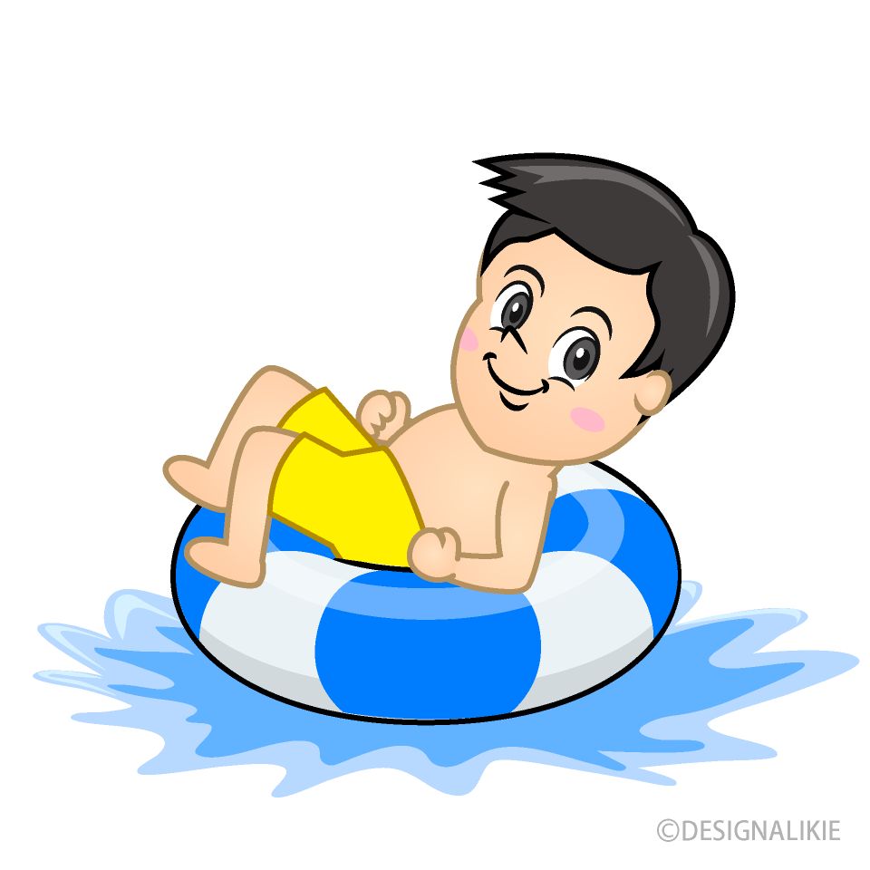 Niño Nadando con Flotador